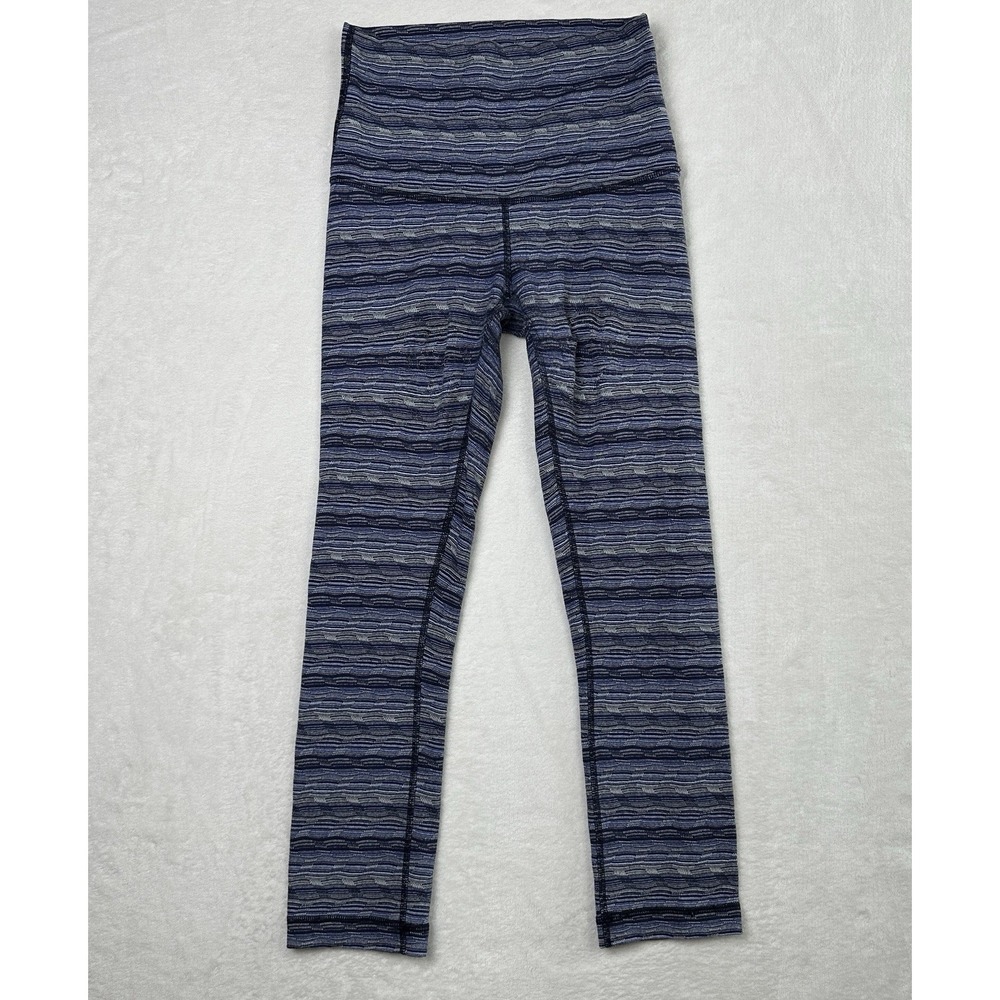 Lululemon Size 4 Wunder Under Crop Leggings Space Dye Sapphire Blue